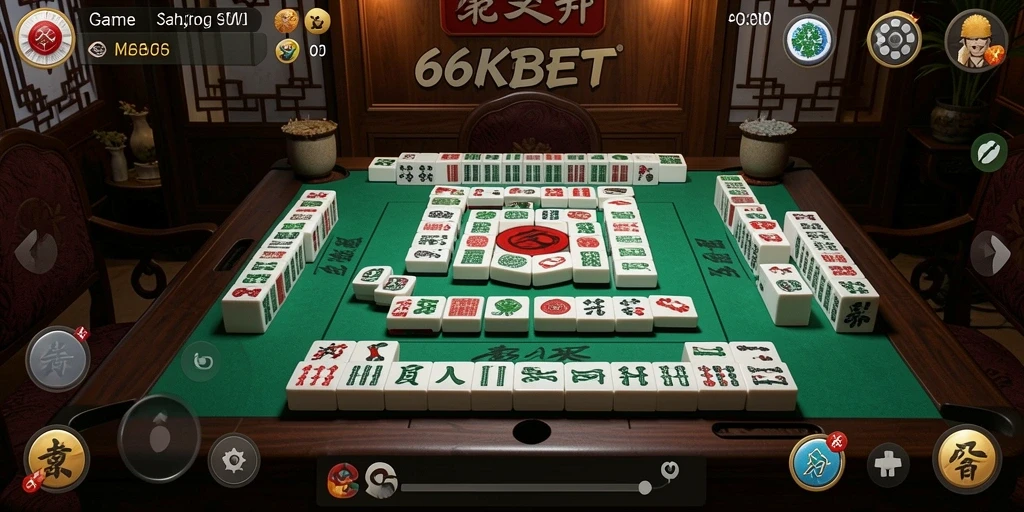 Tampilan gameplay Mahjong yang menegangkan dan seru di 66KBET.