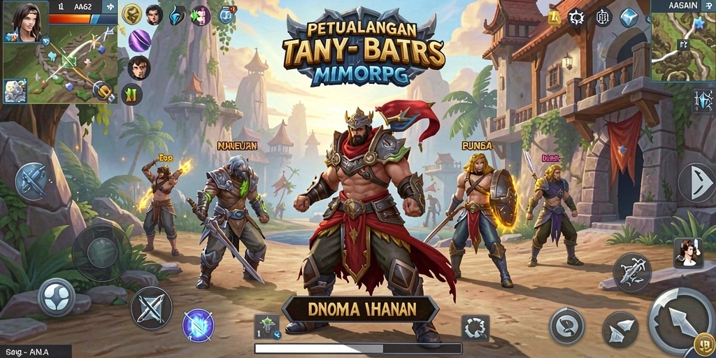 Screenshot gameplay AA62 menampilkan aksi pertarungan yang seru dalam dunia fantasi.