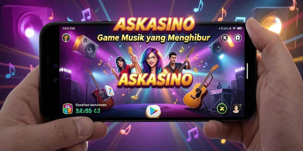 Tampilan gameplay seru dari ASKASINO dengan lagu-lagu favorit.