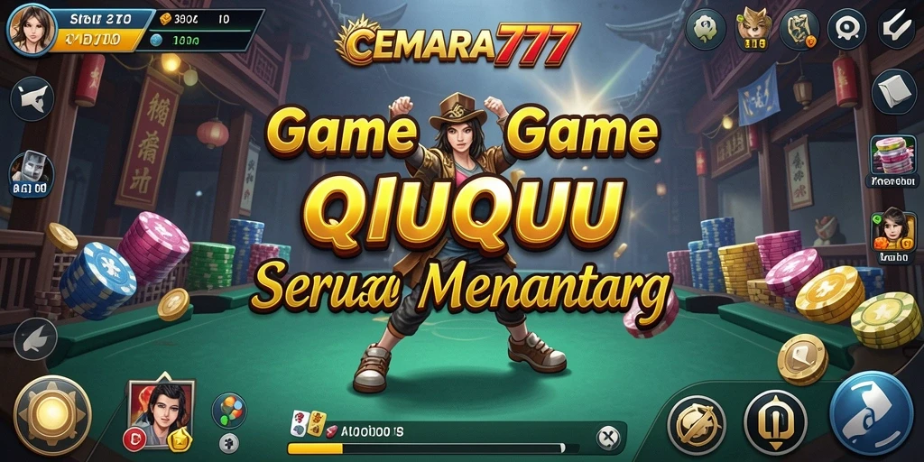 Screenshot CEMARA777 menampilkan pertandingan QiuQiu yang mendebarkan.