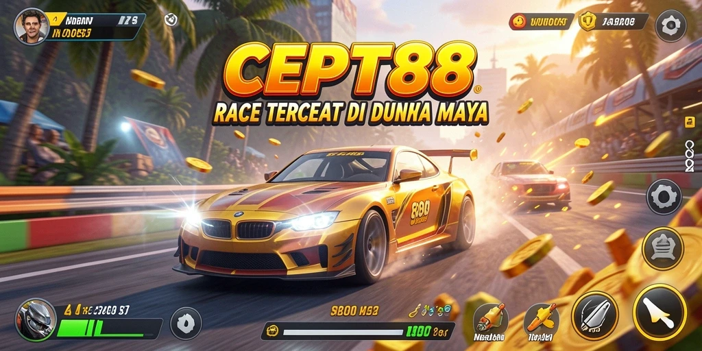 Tampilan gameplay menegangkan dalam balapan CEPAT88.