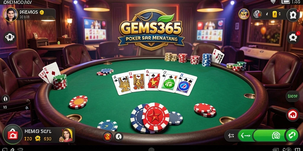 Tampilan menarik saat bermain Poker di GEMS365.