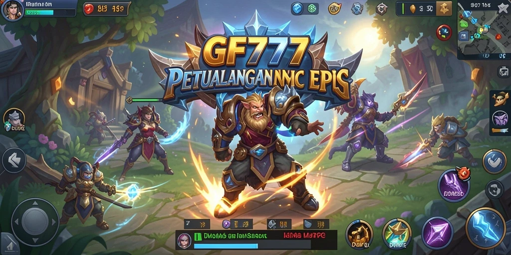Tampilan screenshot utama GF777 menunjukkan aksi seru dalam petualangan MMORPG.
