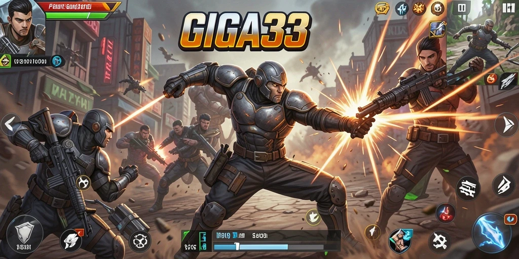 Tangkapan layar menunjukkan aksi mendebarkan di GIGA33.