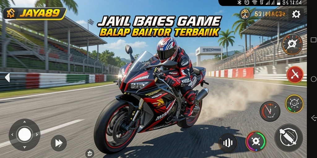 Gameplay seru balap motor di JAYA89 dengan trek menantang.