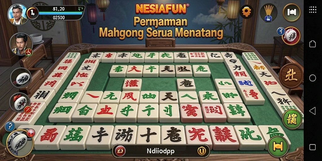 Screenshot utama NESIAFUN menunjukkan gameplay Mahjong yang mengasyikkan.