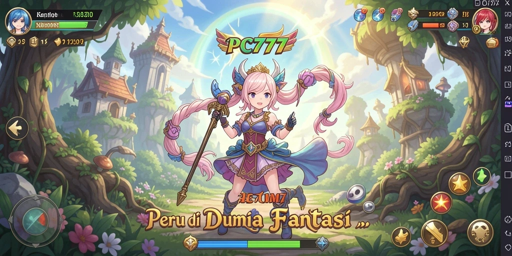 Screenshot utama menunjukkan aksi seru dalam gameplay Anime PC777.