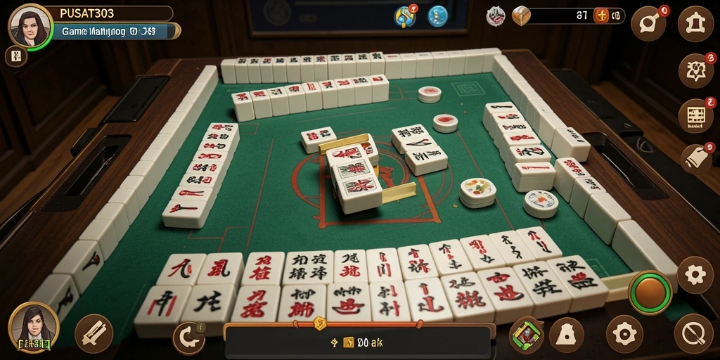Tampilan gameplay menarik dari PUSAT303 yang menampilkan suasana permainan Mahjong.