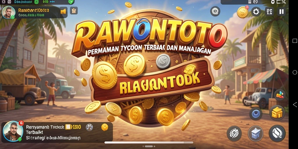 Screenshot gameplay RAWONTOTO menampilkan strategi dan manajemen bisnis yang menarik.