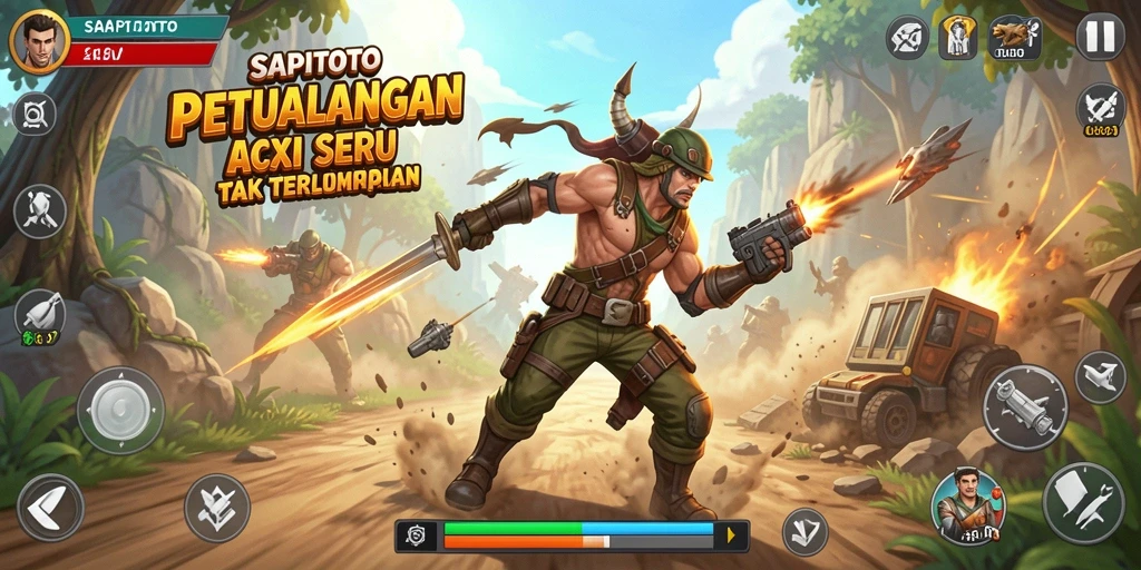Gameplay SAPITOTO yang penuh aksi dan seru.
