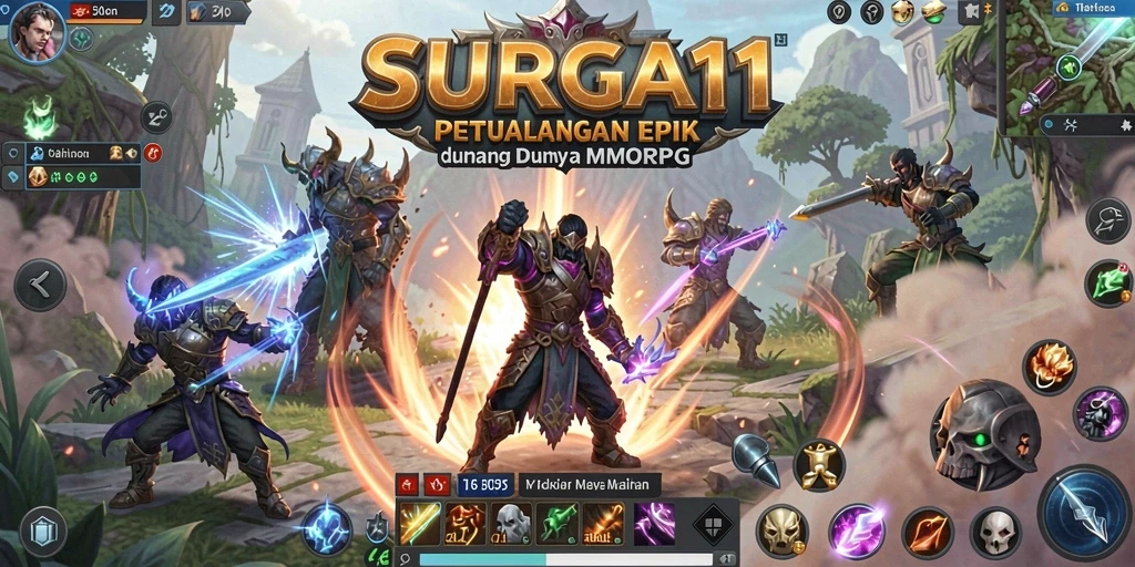 Tangkapan layar menampilkan aksi seru di dunia <strong>SURGA11</strong>.