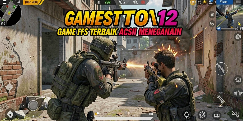 Tangkapan layar gameplay TOTO12 menunjukkan aksi tembak-menembak yang intens.