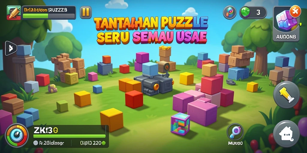 Tampilan gameplay ZK3 yang menarik dan penuh warna.
